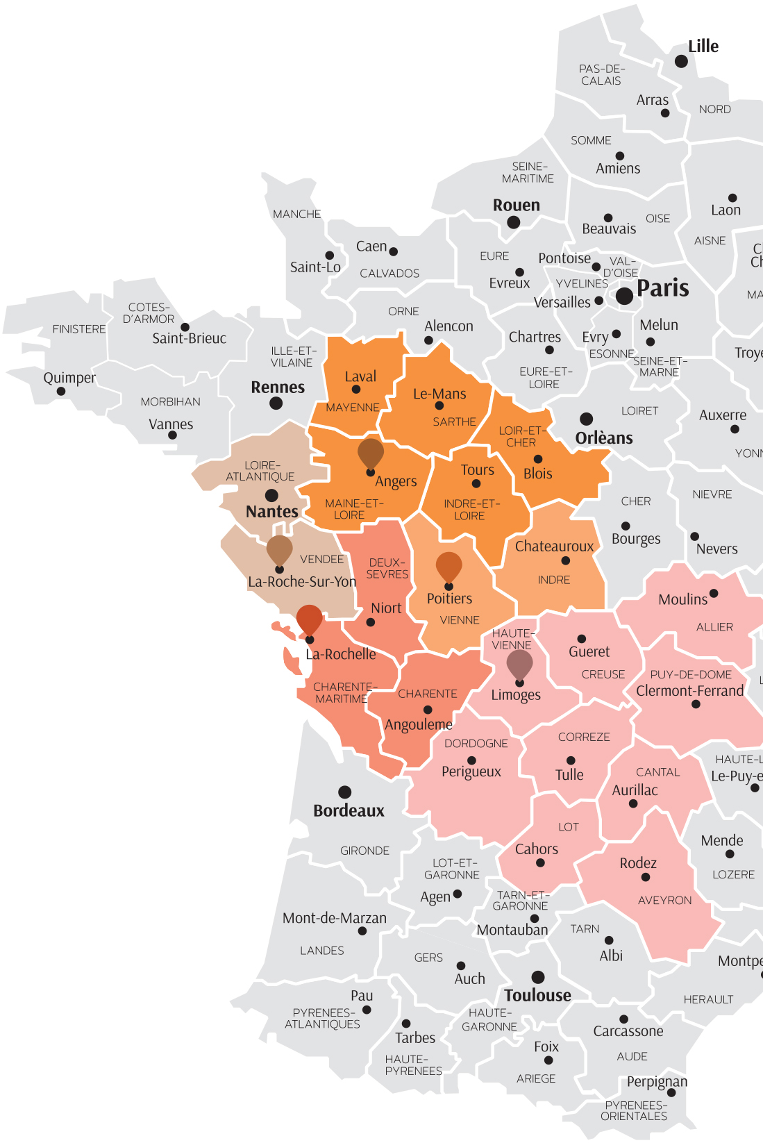 Carte des régions LR ECHAFAUDAGES